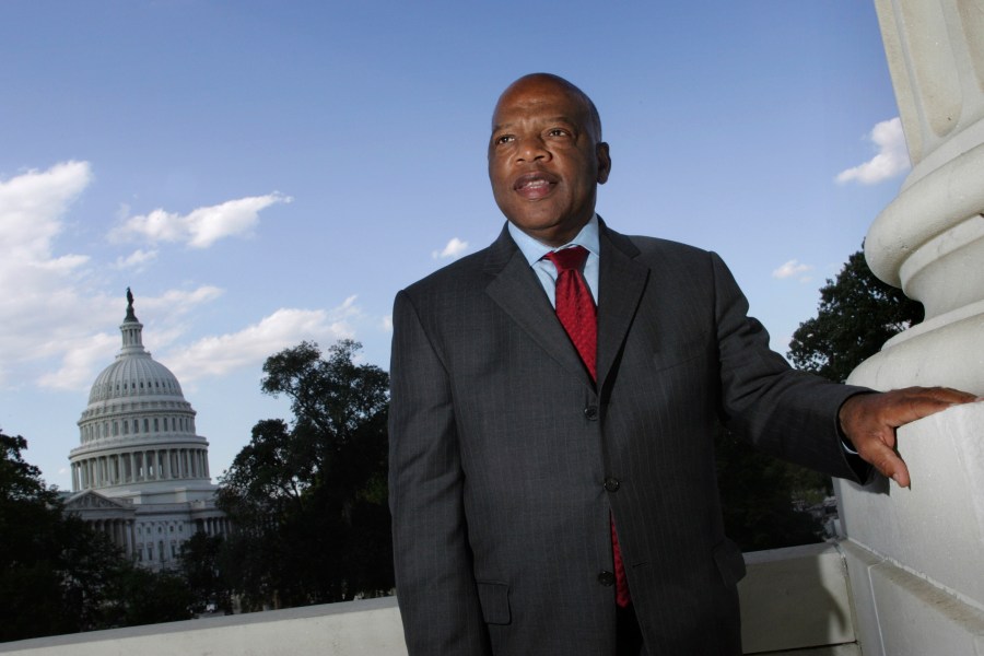 U.S. Rep. John Lewis is seen on Capitol Hill with the Capitol Dome in the background on Oct. 10, 2007. (Lawrence Jackson / Associated Press)