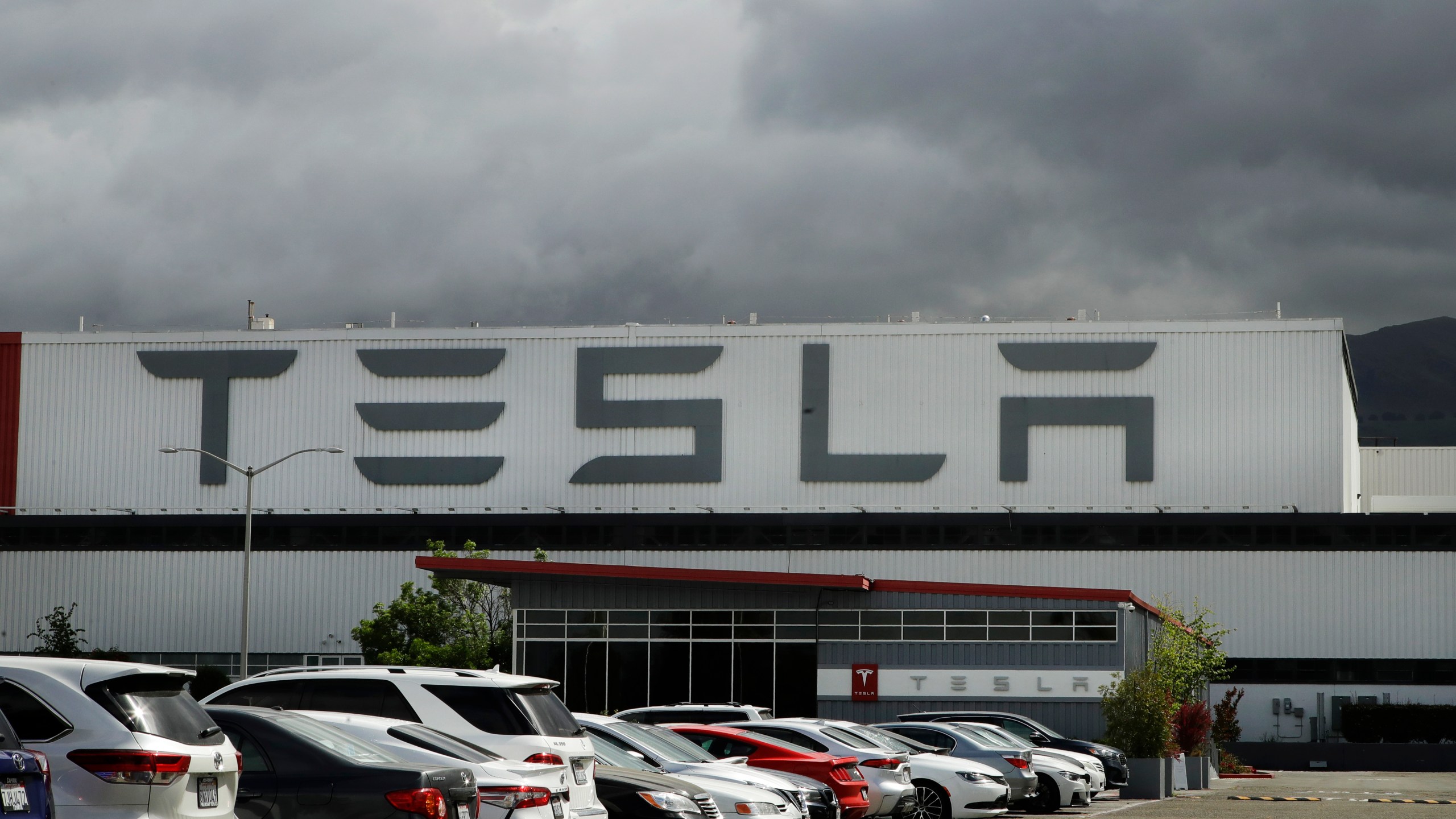 The Tesla plant is seen in in Fremont, California on May 12, 2020. (AP Photo/Ben Margot, File)