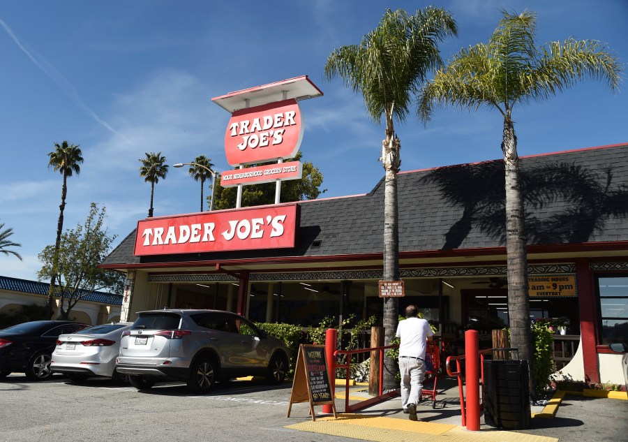 In this Feb. 26, 2020, file photo, the original Trader Joe's grocery store in Pasadena, Calif., is viewed. Responding to calls for Trader Joe's to stop labeling its international food products with ethnic-sounding names, the grocery store chain said it has been in a yearslong process of repackaging those products and will soon complete the work. (AP Photo/Chris Pizzello, File)