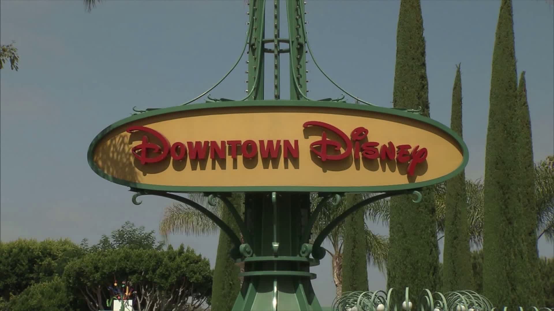 A Downtown Disney sign is seen in file video.