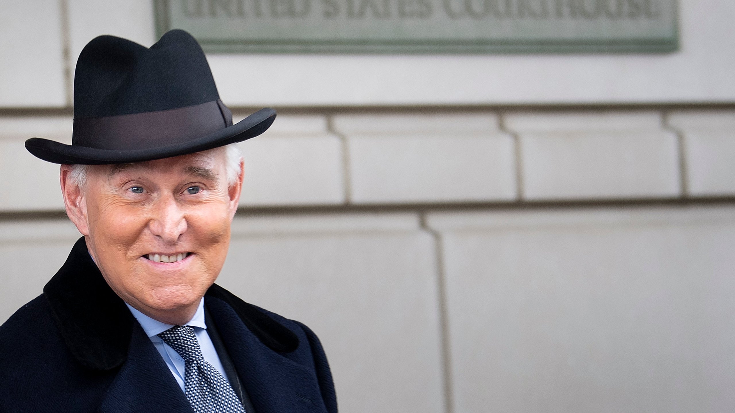 Roger Stone leaves Federal Court after a sentencing hearing Feb. 20, 2020, in Washington, D.C. Donald Trump's longtime ally Roger Stone was sentenced Feb. 20, 2020, to 40 months in prison for impeding a congressional investigation, in a case that ignited a firestorm over the president's political interference in the justice system. (BREANDAN SMIALOWSKI/AFP via Getty Images)