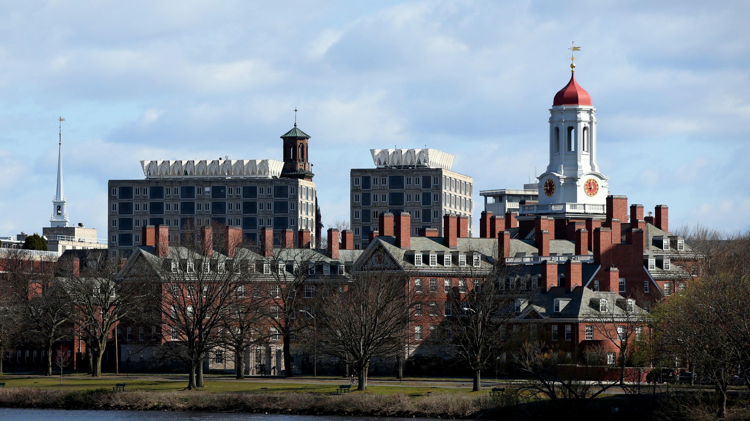 A general view of Harvard University campus is seen on April 22, 2020 in Cambridge, Massachusetts. (Maddie Meyer/Getty Images)