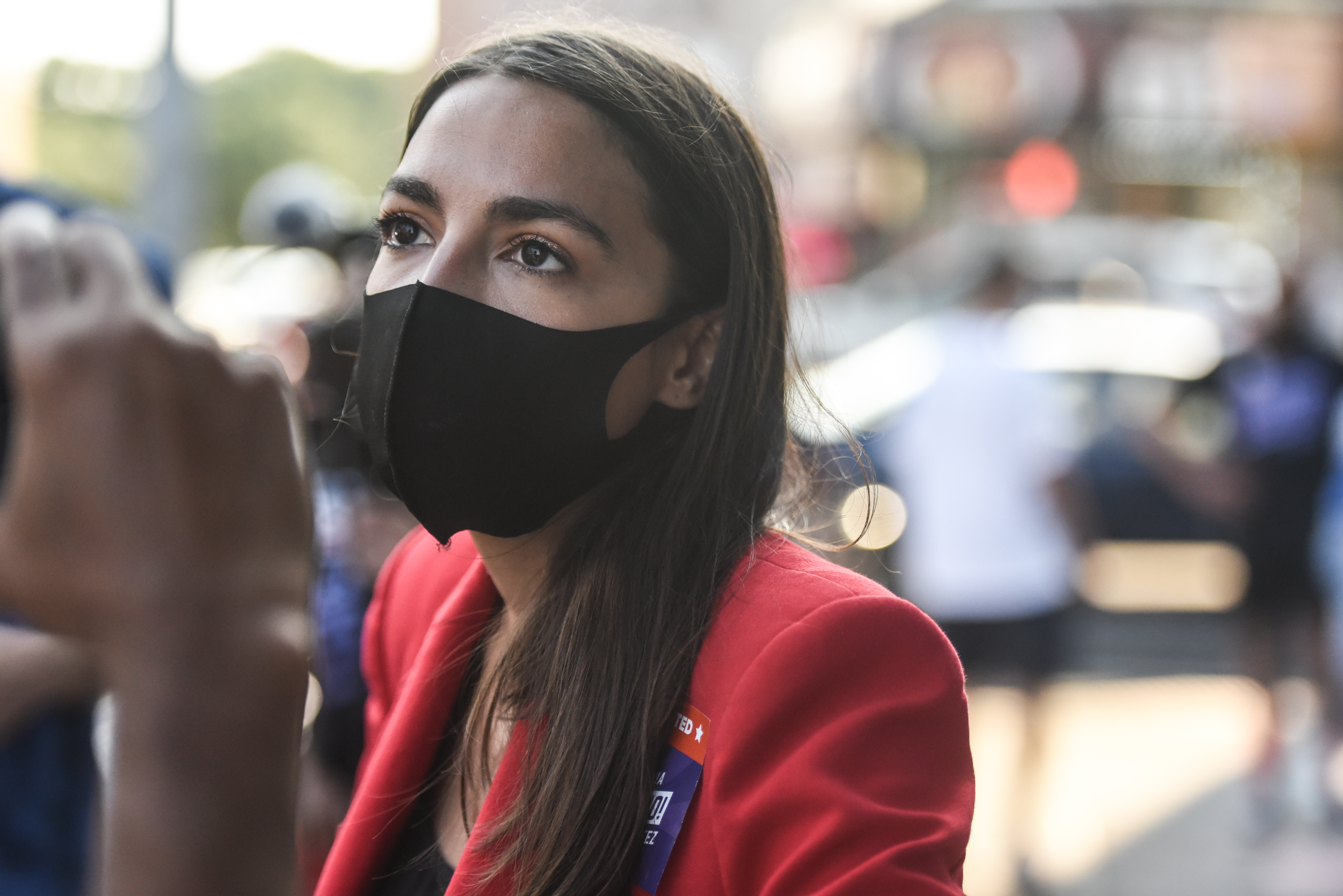 Rep. Alexandria Ocasio-Cortez (D-NY) campaigns on June 23, 2020 in the Bronx borough of New York City. (Stephanie Keith/Getty Images)