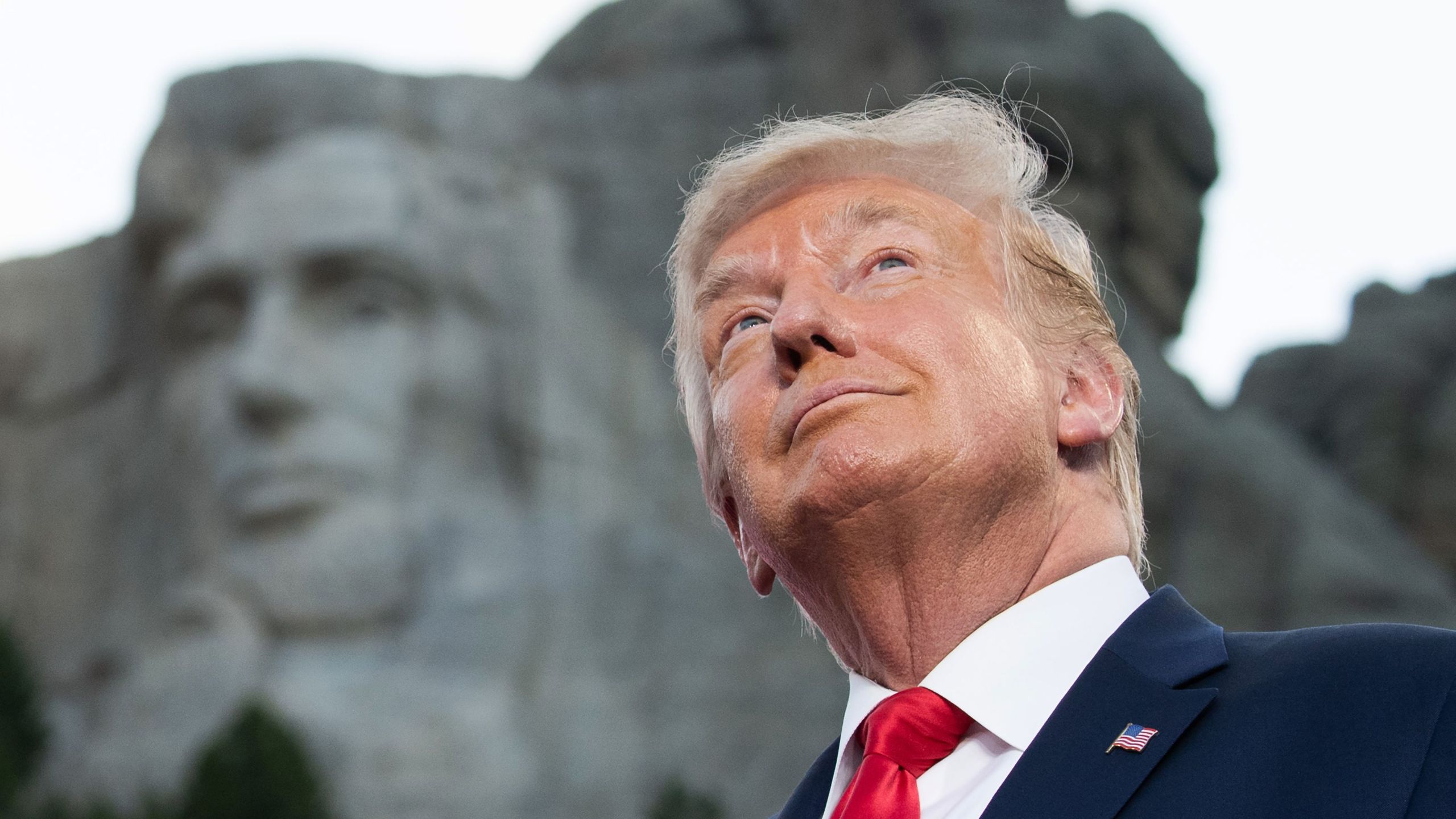 President Donald Trump arrives for the Independence Day events at Mount Rushmore National Memorial in Keystone, South Dakota on July 3, 2020. (SAUL LOEB/AFP via Getty Images)