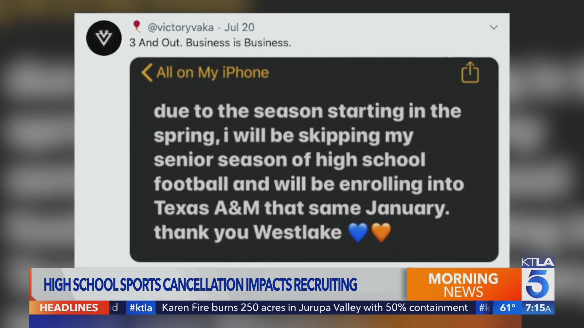 Sports Report: Rahshaun Haylock on college athletic recruitment