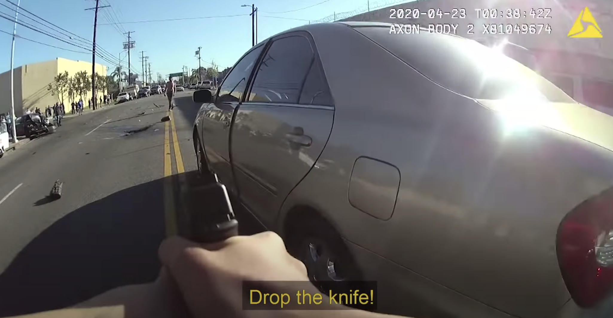 Body camera footage shows the shooting of Daniel Hernandez by LAPD officer Toni McBride in downtown L.A. on April 22. (LAPD)