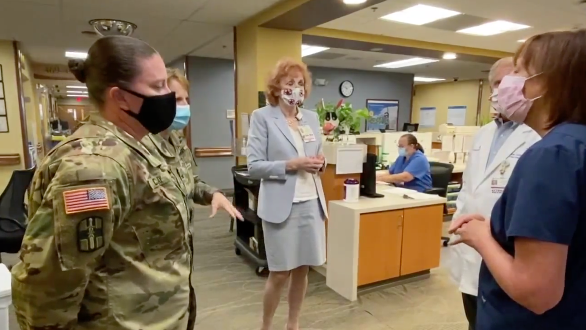 Military personnel arrive at Eisenhower Health Hospital in Riverside County. ( Eisenhower Health)