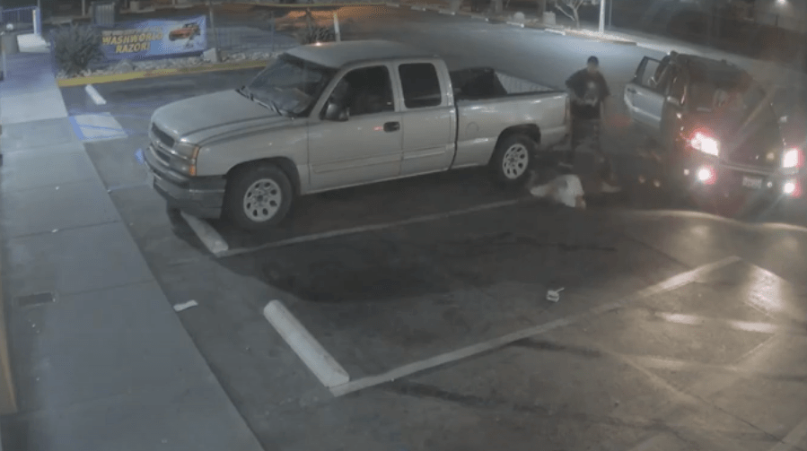 The assault of a 61-year-old man is shown in a screenshot from a video shared by the Irwindale Police Department on July 27, 2020.