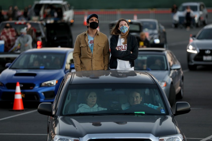 The Concerts in Your Car series at the Ventura County Fairgrounds featured Fishbone and Ozomatli on July 18. (Gary Coronado/Los Angeles Times)