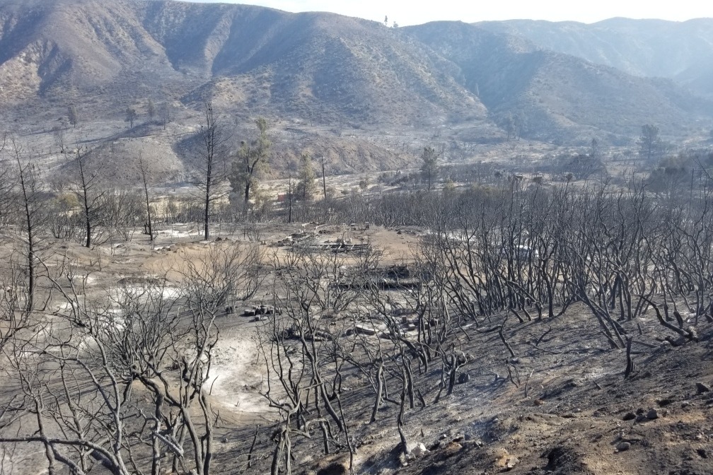 Greg and Christie Erwin posted a photo of their burned home on a GoFundMe page.