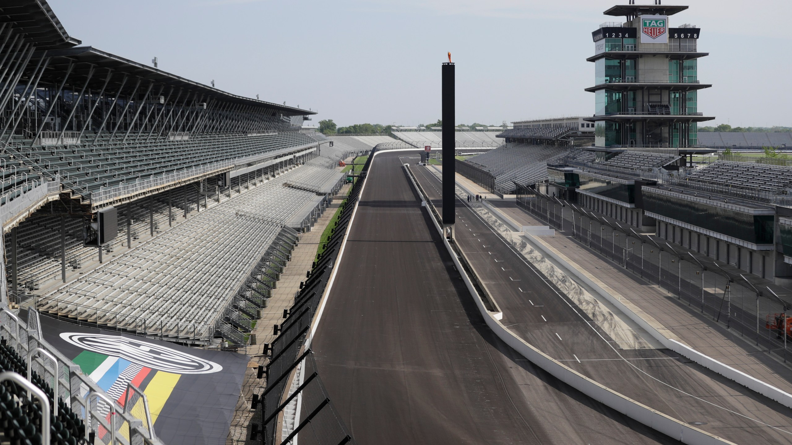 In this May 24, 2020, file photo, Indianapolis Motor Speedway sits empty in Indianapolis. (Darron Cummings/Associated Press)