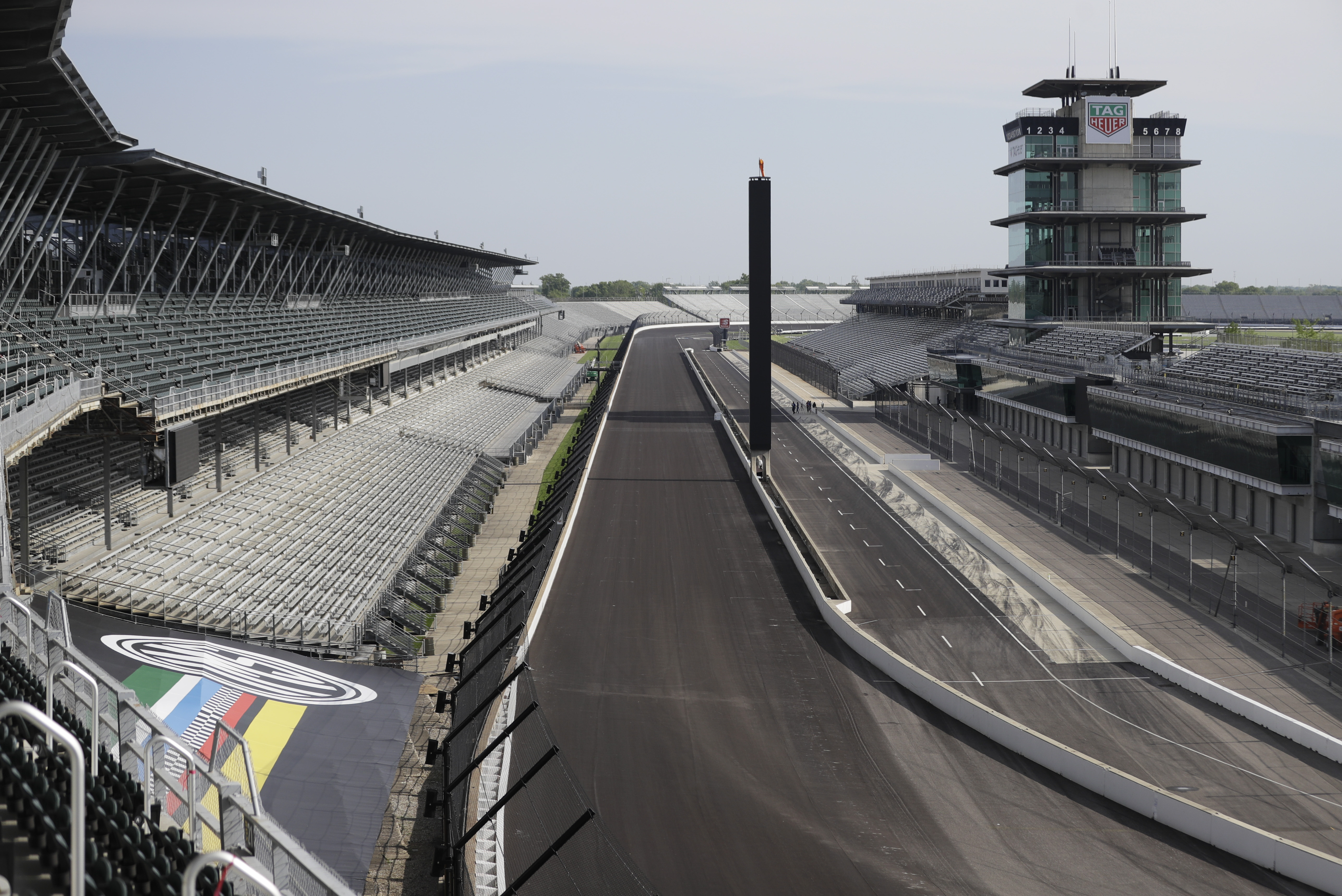 In this May 24, 2020, file photo, Indianapolis Motor Speedway sits empty in Indianapolis. (Darron Cummings/Associated Press)