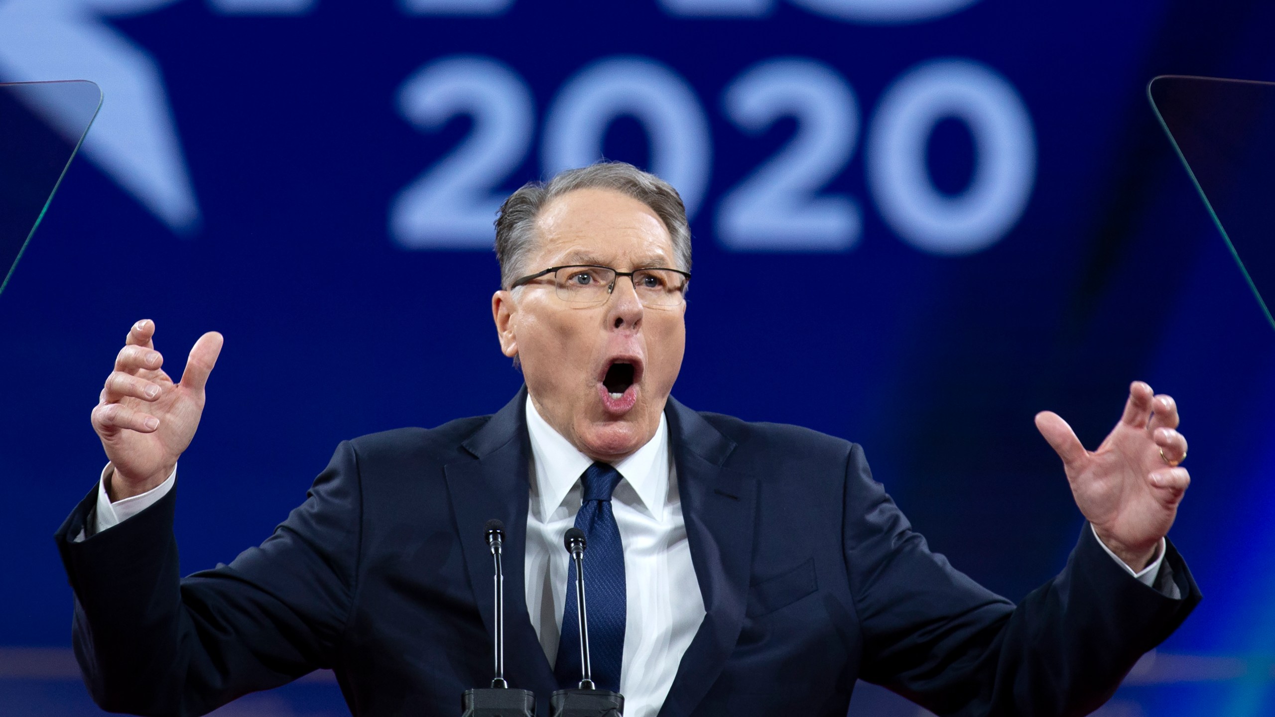 National Rifle Association Executive Vice President and CEO Wayne LaPierre speaks at Conservative Political Action Conference, CPAC 2020, at the National Harbor, in Oxon Hill, Md., on Feb. 29, 2020. (Jose Luis Magana / Associated Press)