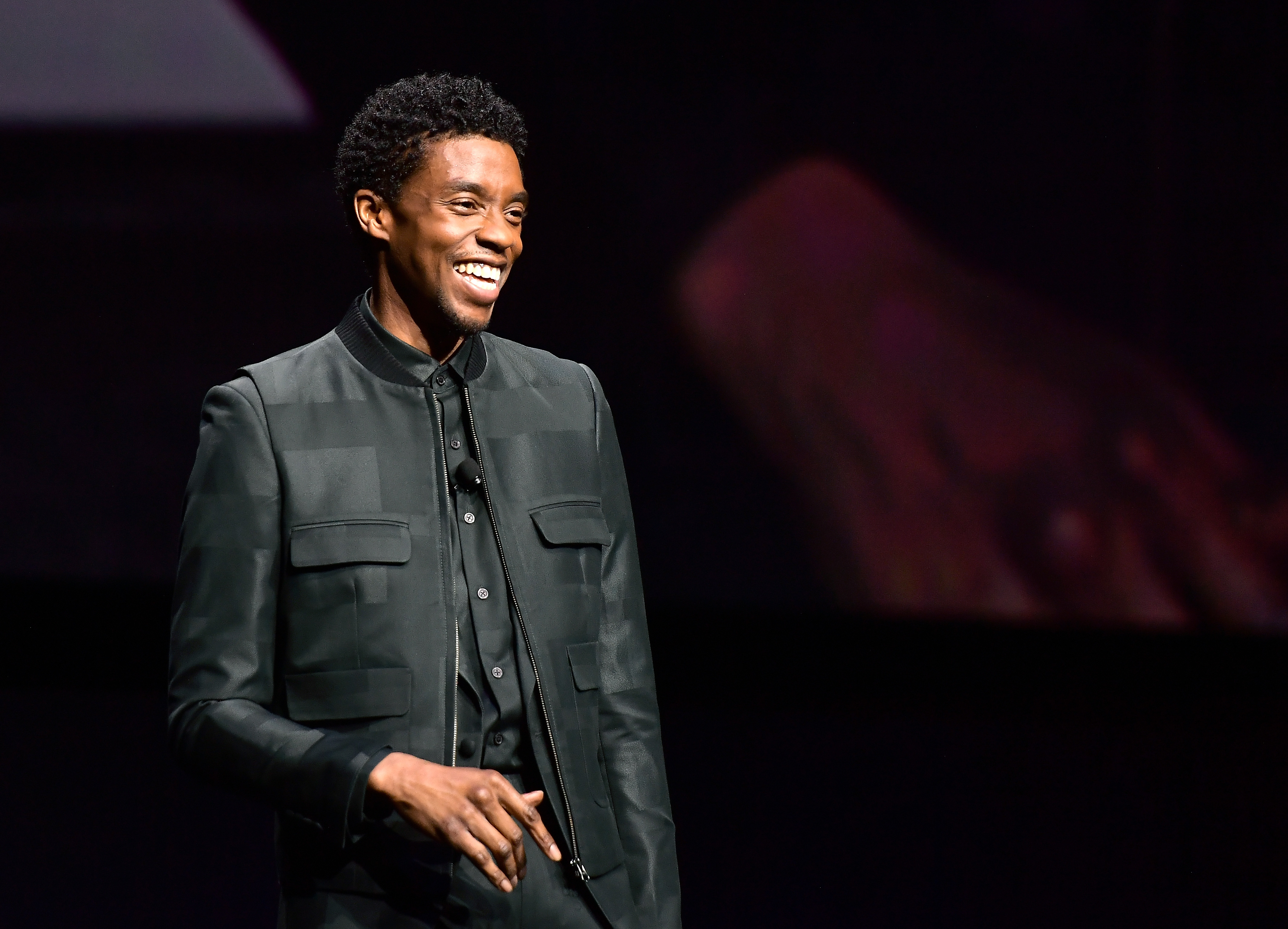 Chadwick Boseman speaks onstage at CinemaCon 2019 The State of the Industry and STXfilms Presentation at The Colosseum at Caesars Palace during CinemaCon, the official convention of the National Association of Theatre Owners, on April 2, 2019 in Las Vegas, Nevada. (Matt Winkelmeyer/Getty Images for CinemaCon)