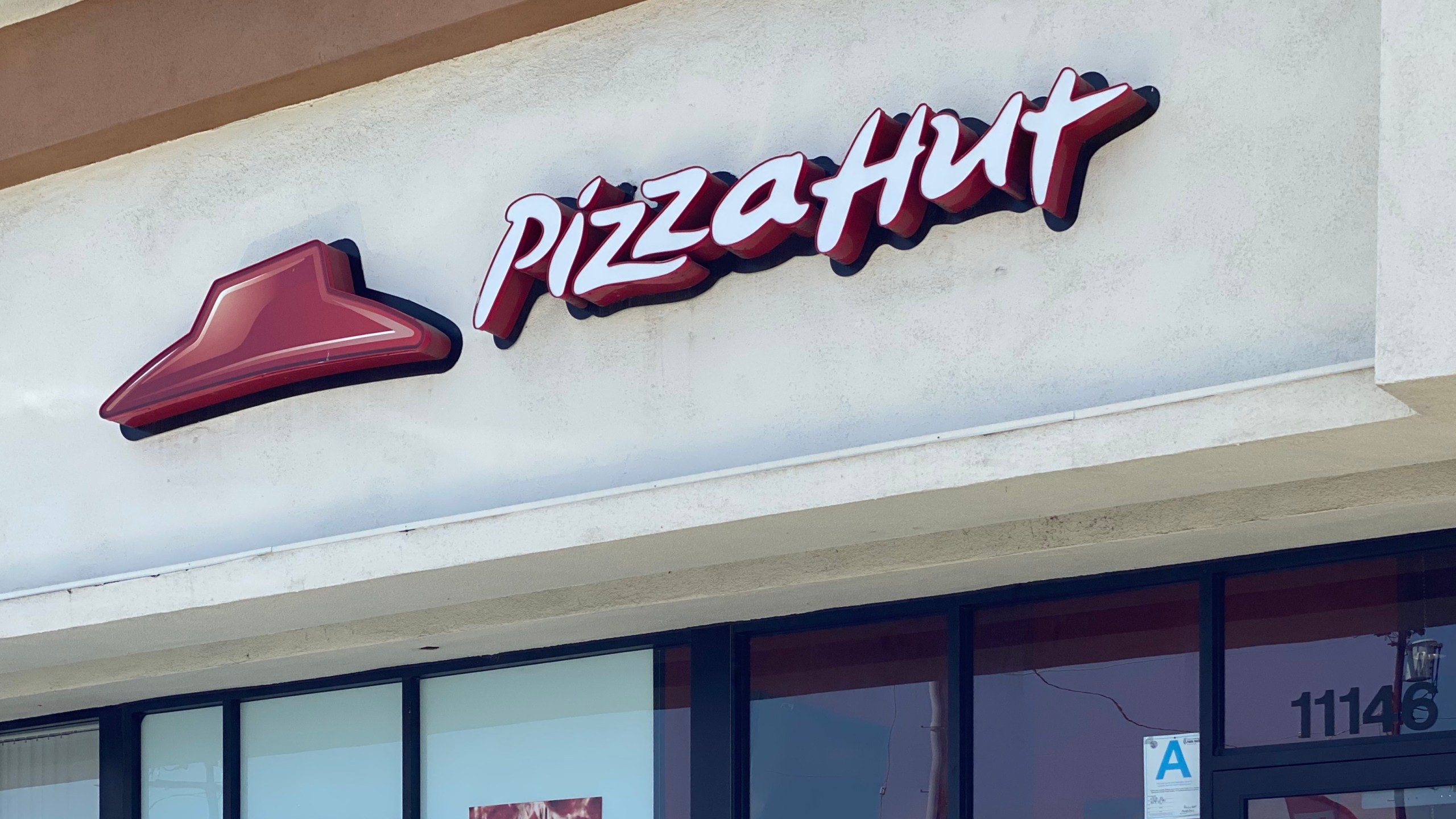 A Pizza Hut restaurant is seen in Los Angeles on July 2, 2020. (CHRIS DELMAS/AFP via Getty Images)