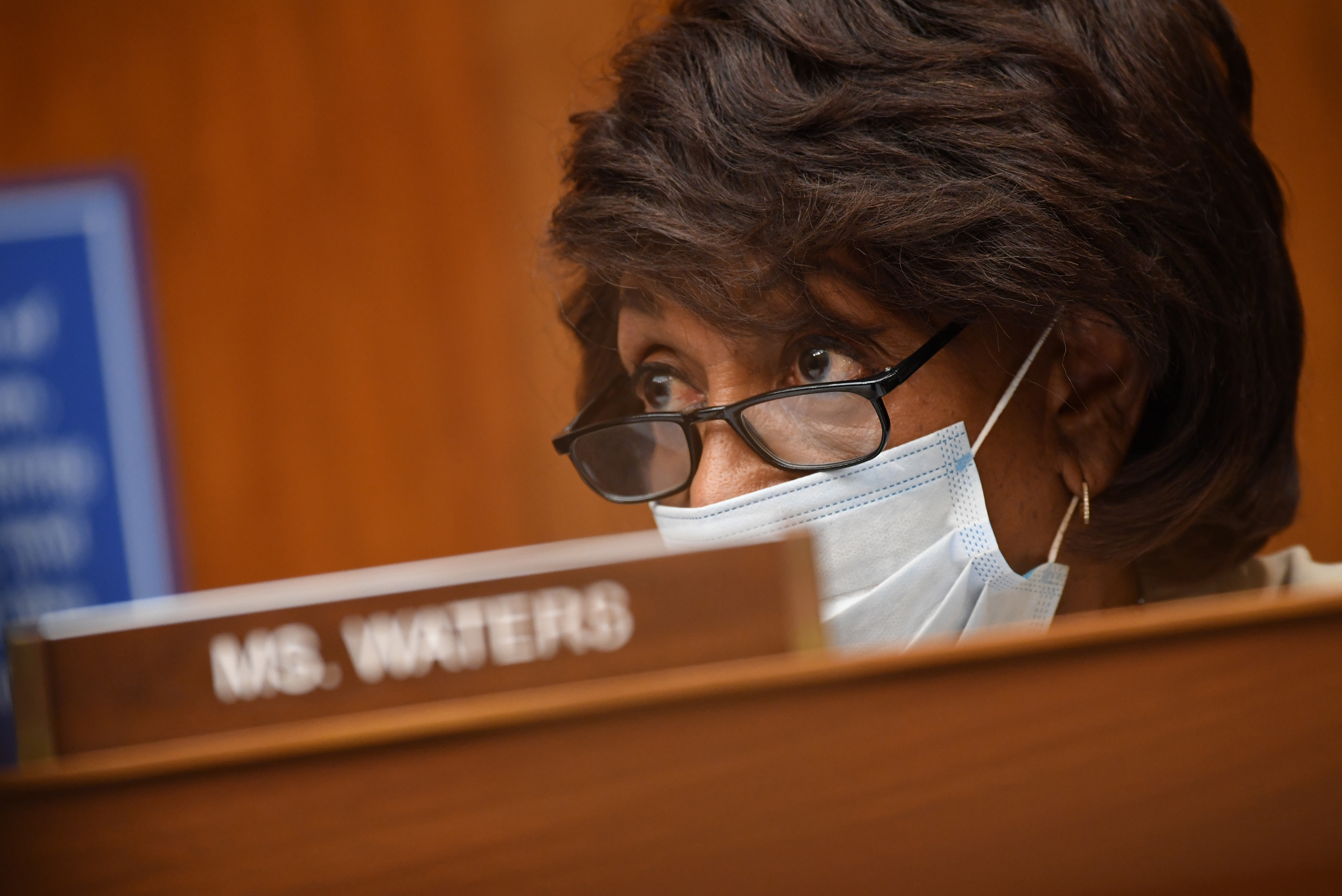 Rep. Maxine Waters (D-CA) listens to testimony during a House Subcommittee on the Coronavirus Crisis hearing on Capitol Hill on July 31, 2020 in Washington, D.C. (Kevin Dietsch-Pool/Getty Images)