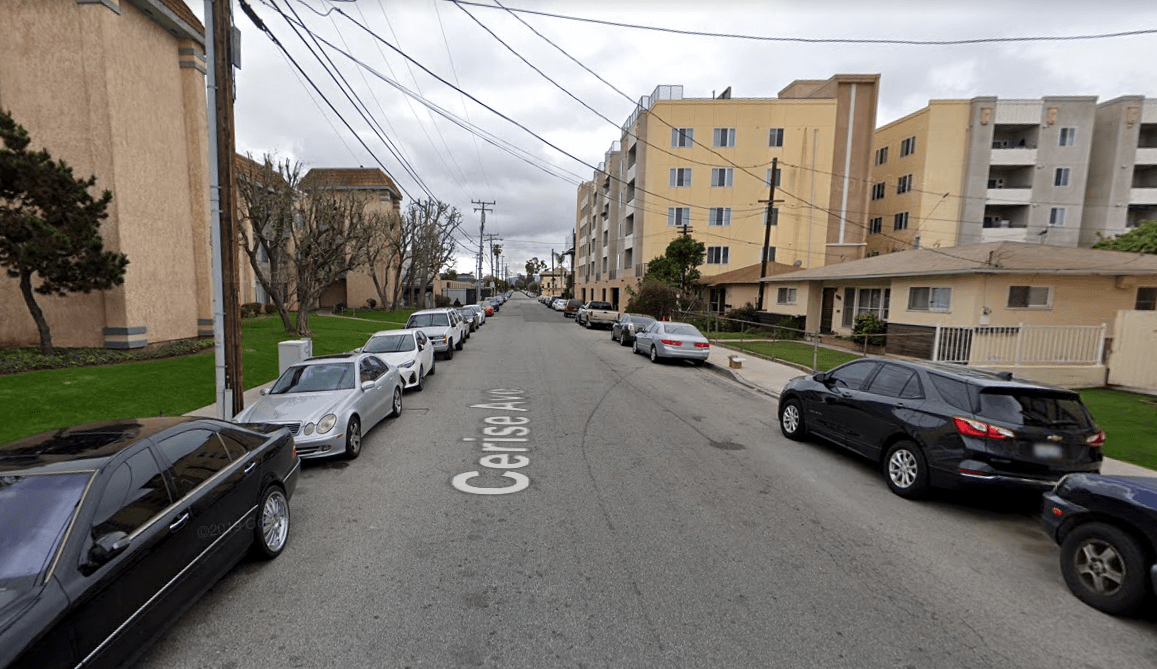 14100 block of South Cerise Avenue is shown is shown in a Street View image from Google Maps.