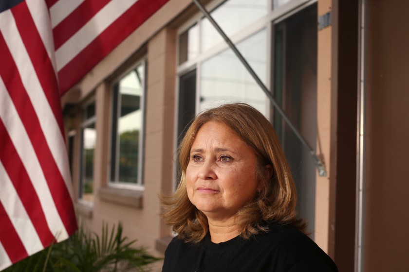 Daisy Vega, president of the resident advisory council at the Mar Vista Gardens public housing complex, said having to pick up mail off site is especially difficult for elderly residents.(Dania Maxwell / Los Angeles Times)