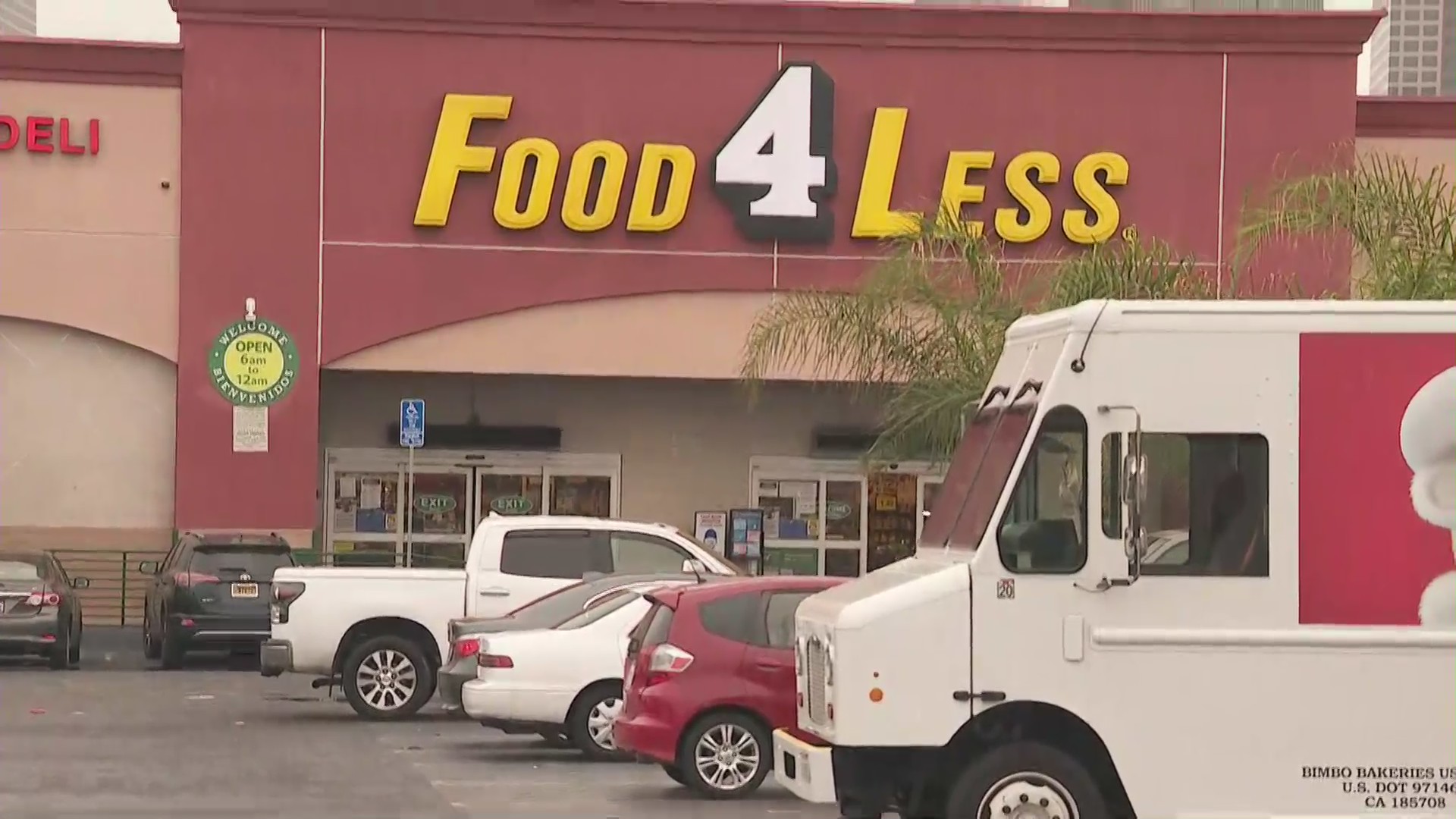 The storefront of a Food 4 Less located at 1700 W. 6th St. in the Westlake District of Los Angeles is seen on Aug. 5, 2020.