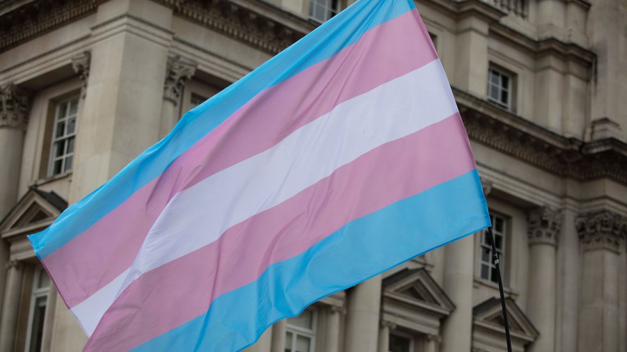 A transgender flag is waved in an undated file photo. (Shutterstock via CNN)