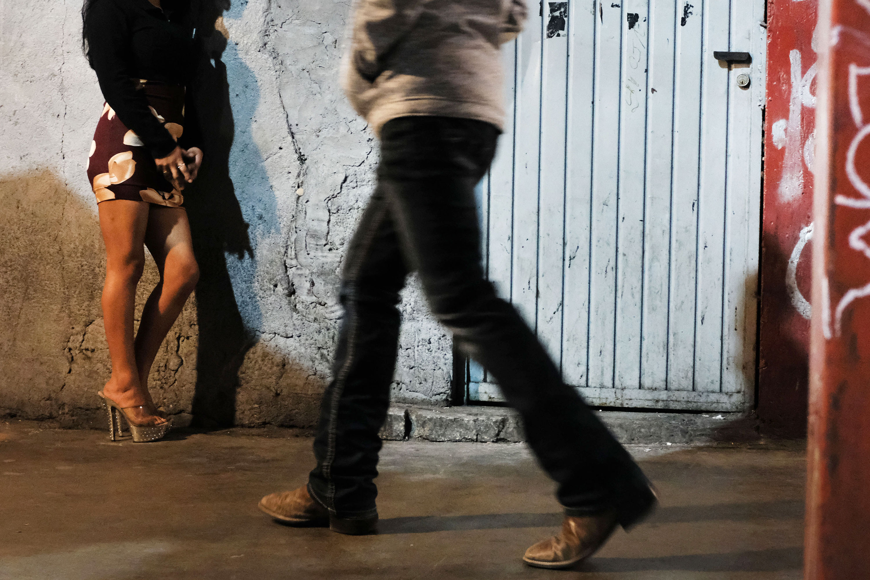 People congregate in Zona Norte or the Red Light district known for its sex workers on January 20, 2019 in Tijuana, Mexico. Despite one of the most violent years on record for the border city in 2018 with over 2,300 people killed, nightlife and tourism in the city continue to thrive. Most of the murders are drug related and take place away from Revolution Avenue, one of Tijuana's main streets for nightlife and clubs. Craft brew bars, small coffee houses and vegan cafes are also a part of the gritty city’s attraction. In 2017 Tijuana saw over 11.5 million visitors, many who come to experience the wild nightlife which includes a thriving red light district, cheap beer, and clubs that stay open until 6am. on January 20, 2019 in Tijuana, Mexico. (Spencer Platt/Getty Images)