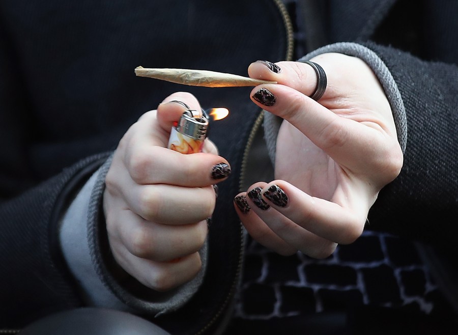 A recreational marijuana smoker indulges in smoking weed on April 14, 2020 in the Bushwick section of the Brooklyn borough of New York City. (Bruce Bennett/Getty Images via CNN Wire)