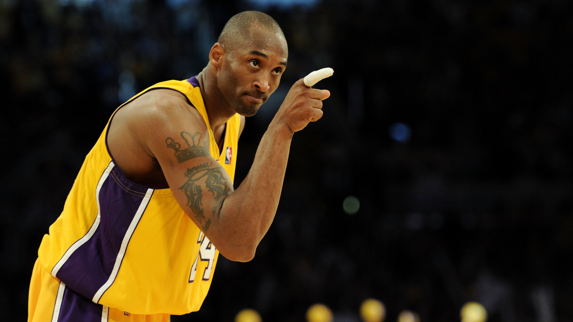 Kobe Bryant of the Los Angeles Lakers reacts to a play against the Phoenix Suns in the fourth quarter of Game Two of the Western Conference Finals at Staples Center during the 2010 NBA Playoffs on May 19, 2010. (Harry How / Getty Images)