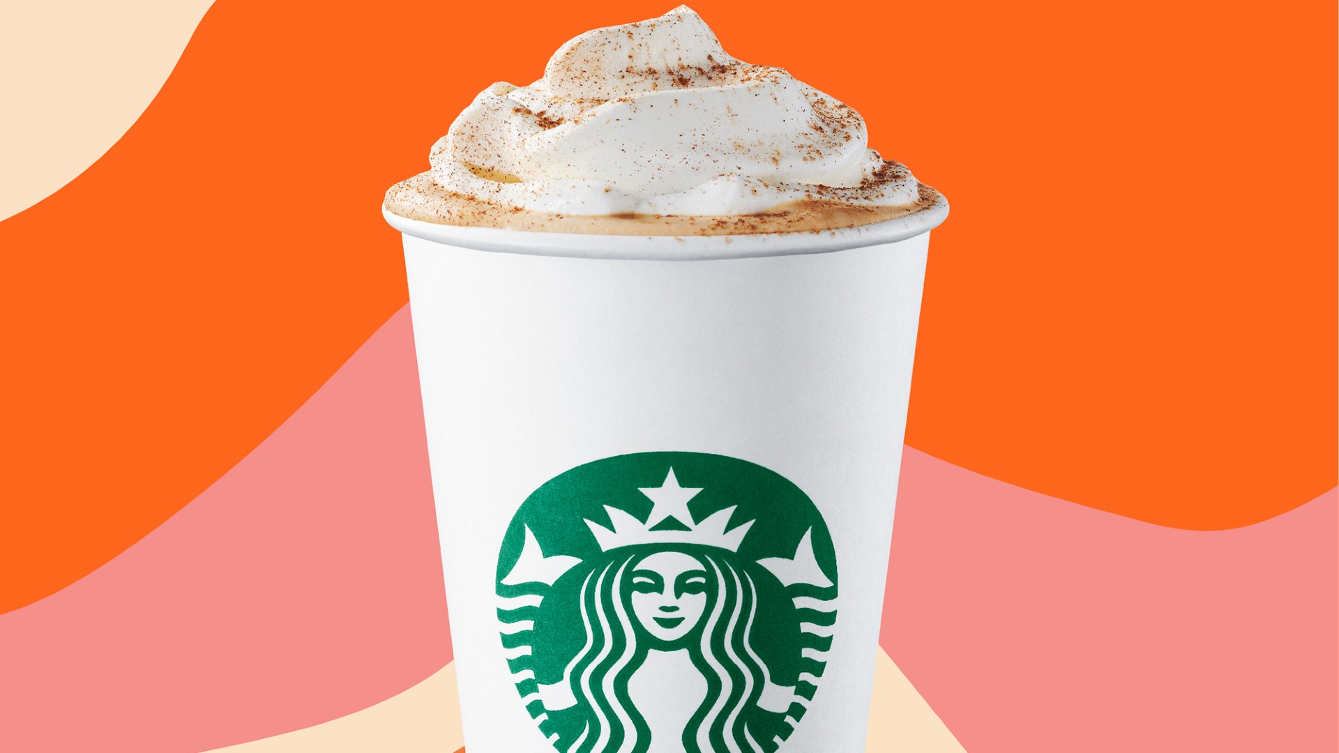 A Pumpkin Spice Latte is seen in a Starbucks promotional photo.