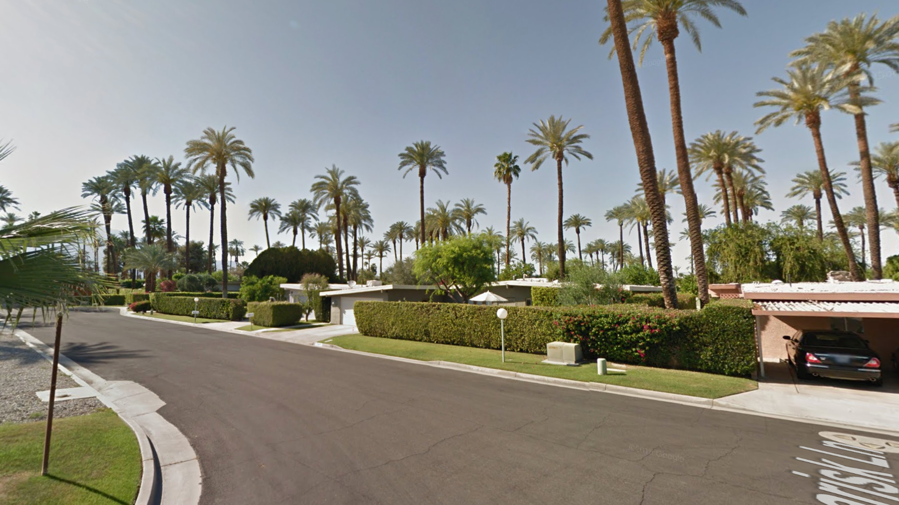 The 70000 block of Tamarisk Lane in Rancho Mirage is seen in a Google Maps Street View image.