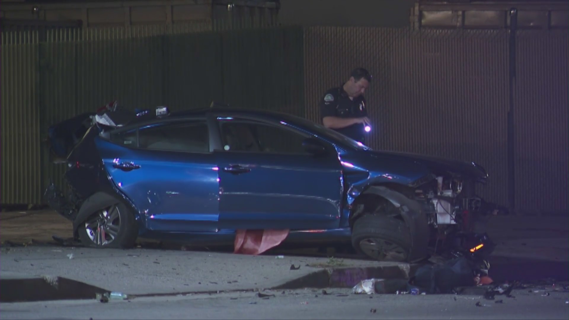 A man was killed in a hit-and-run crash in Tujunga on Aug. 17, 2020. (KTLA)