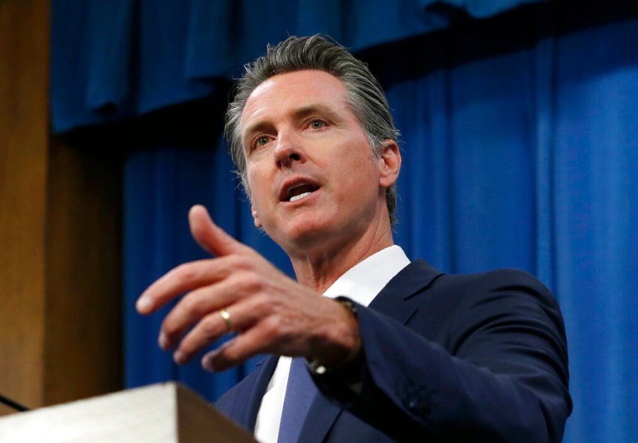 In this July 23, 2019, file photo, Gov. Gavin Newsom talks to reporters at his Capitol office, in Sacramento.(AP Photo/Rich Pedroncelli, File)