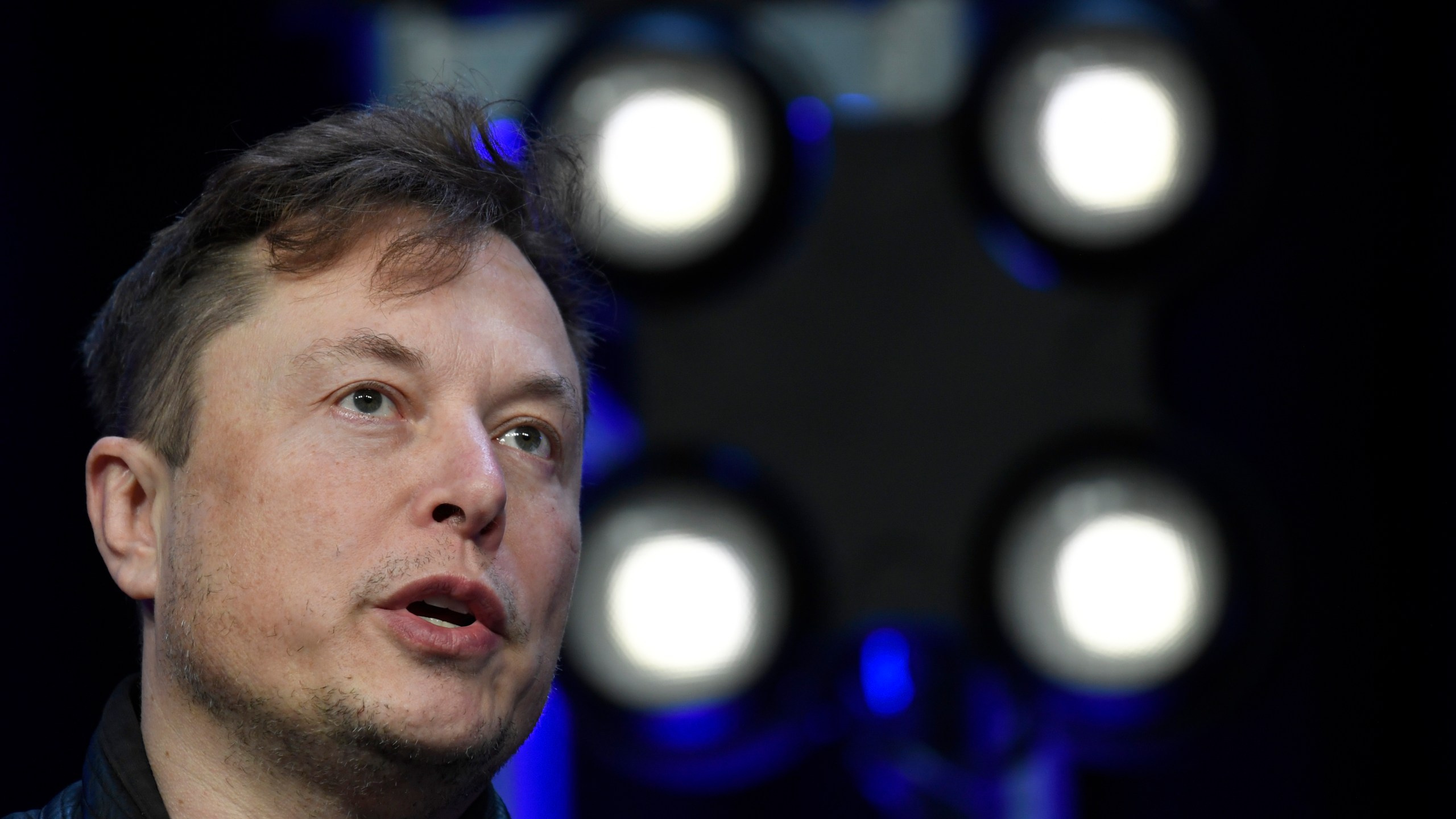 Tesla and SpaceX CEO Elon Musk speaks at the SATELLITE Conference and Exhibition in Washington on March 9, 2020. (Susan Walsh / Associated Press)