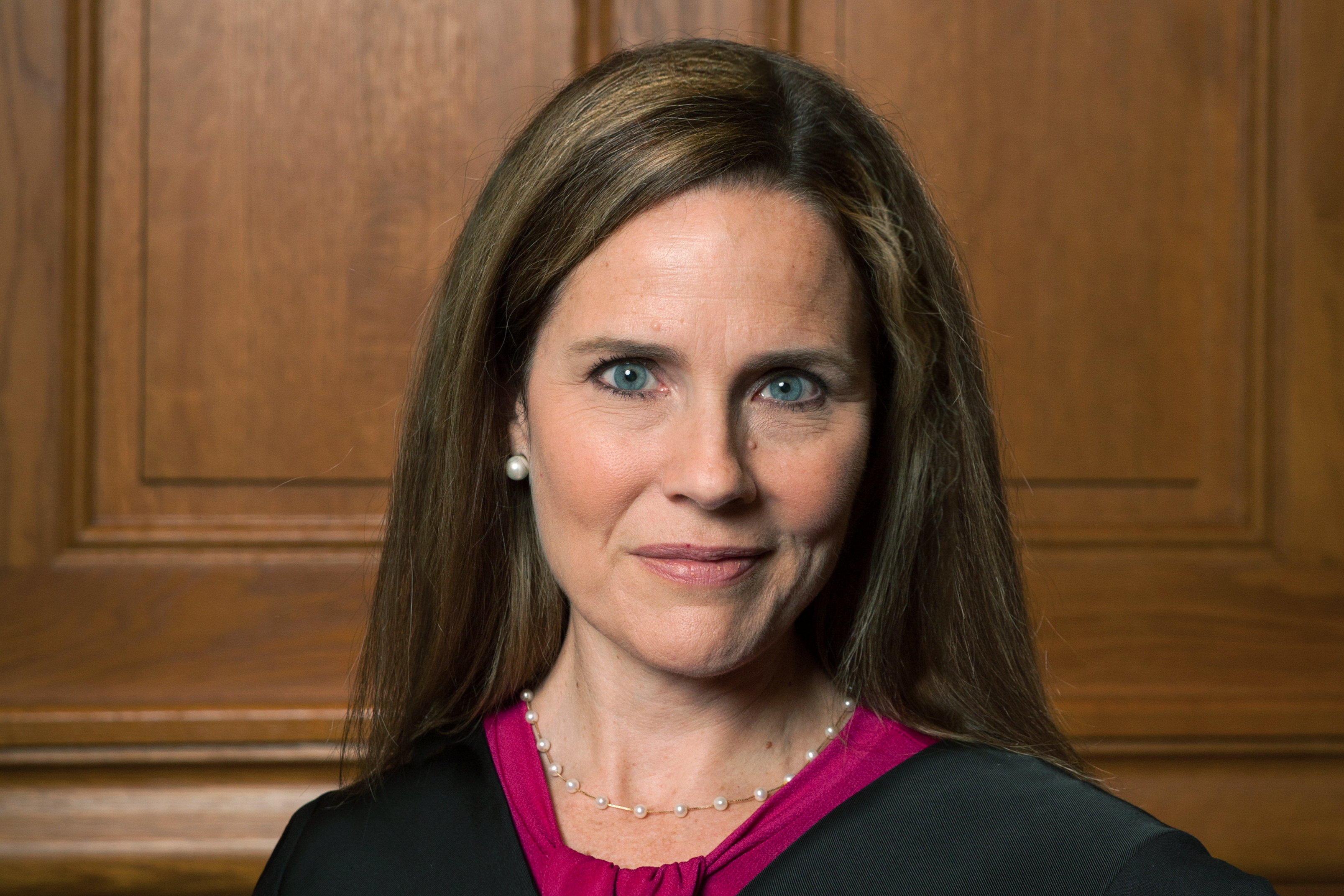 This image provided by Rachel Malehorn shows Judge Amy Coney Barrett in Milwaukee, on Aug. 24, 2018. (Rachel Malehorn, via Associated Press)