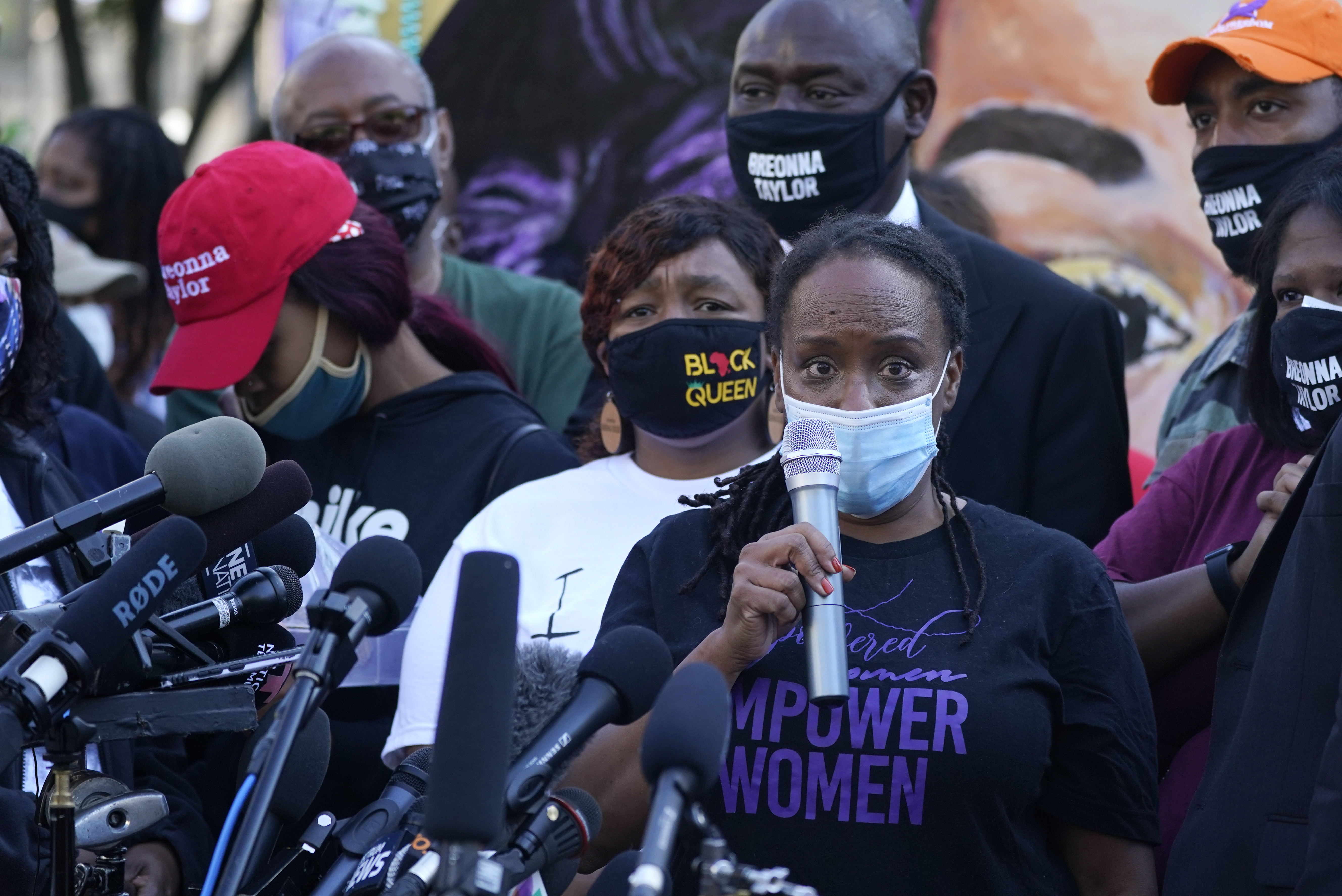 Kentucky State Rep. Attica Scott speaks during a news conference Sept. 25, 2020, in Louisville, Ky. (Darron Cummings/Associated Press)