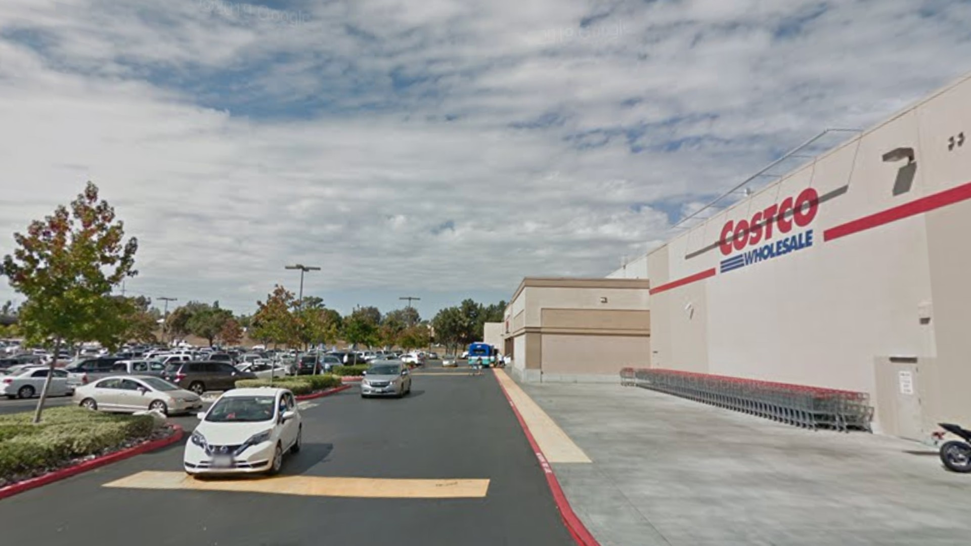 The Costco parking lot in Vista is seen in a Google Maps image.