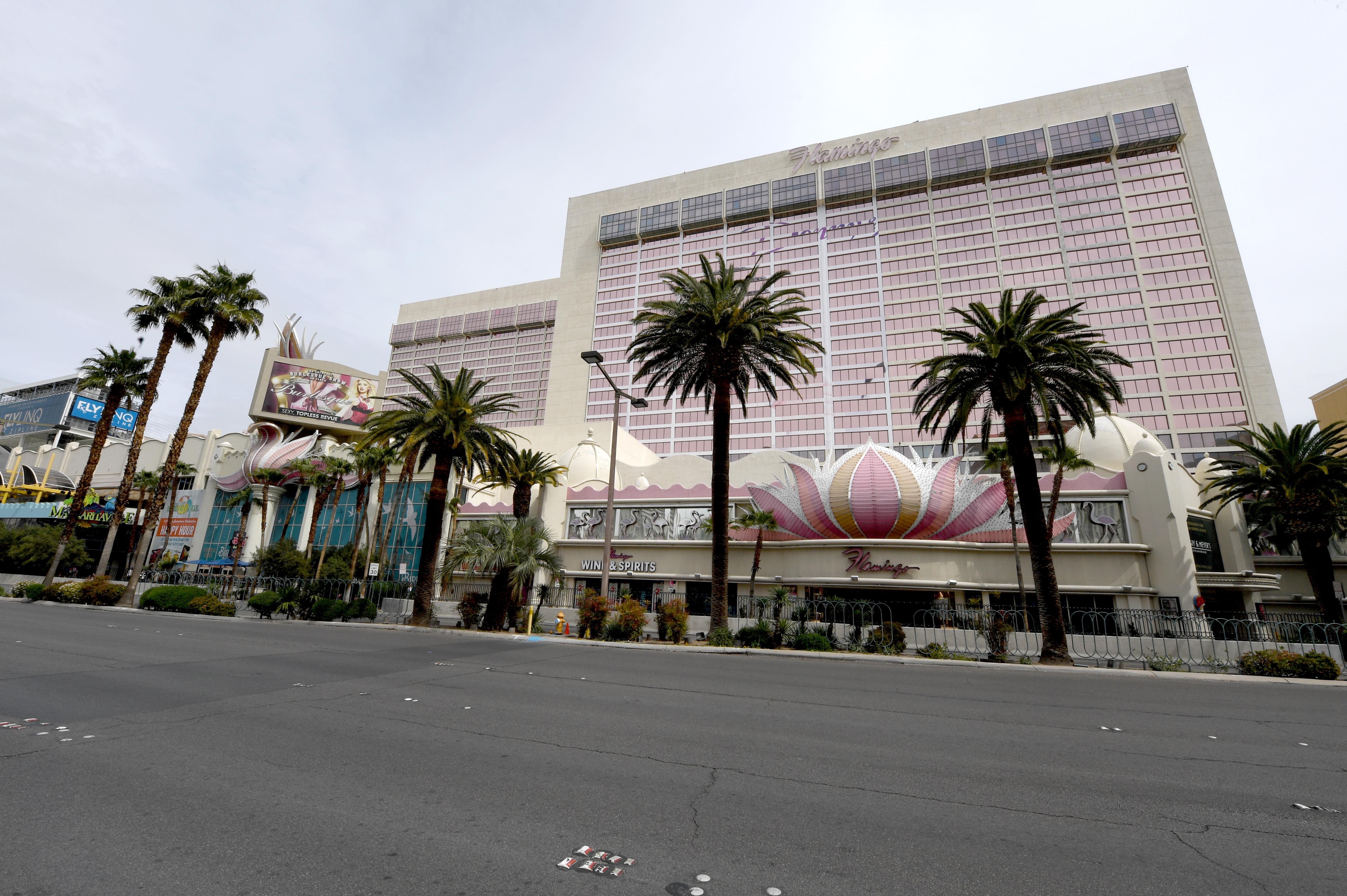 An exterior view shows the then-shuttered Flamingo Las Vegas as the coronavirus continued to spread across the U.S. on March 18, 2020, in Las Vegas, Nevada. (Ethan Miller/Getty Images)