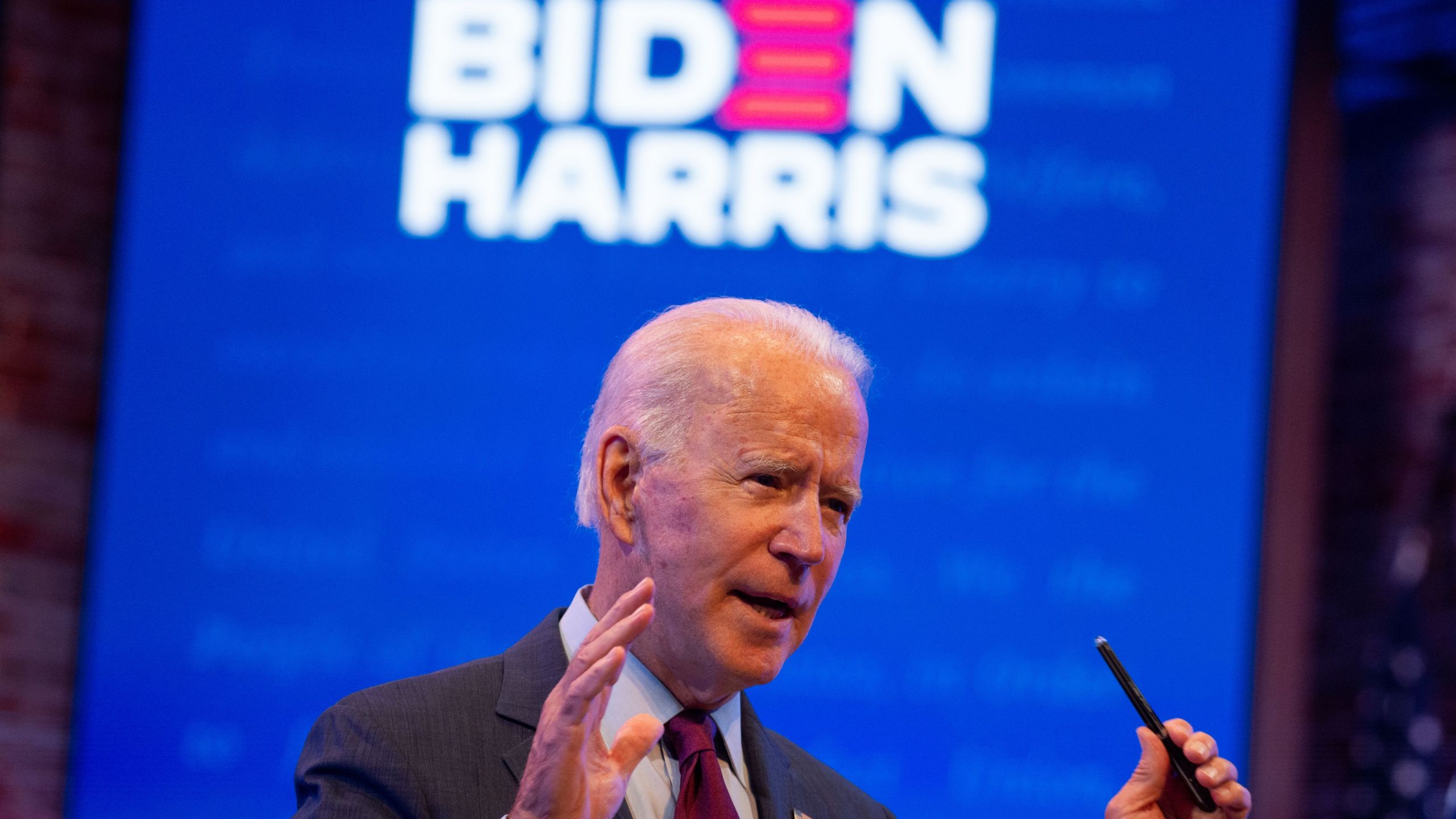 Democratic presidential nominee and former Vice President Joe Biden delivers a speech at a local theater in Wilmington, Delaware on September 27, 2020. (ROBERTO SCHMIDT/AFP via Getty Images)