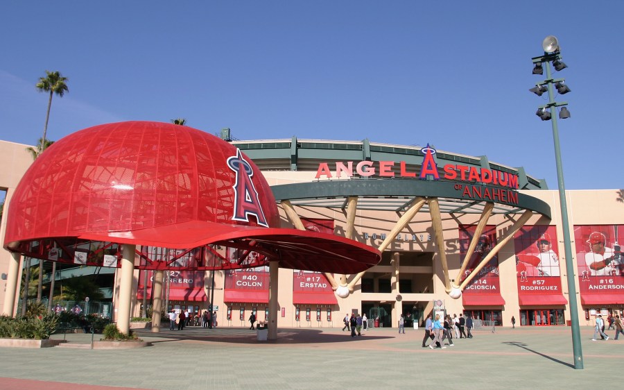 General view of the exterior of Angel Stadium on March 15, 2006. (Christian Petersen/Getty Images)