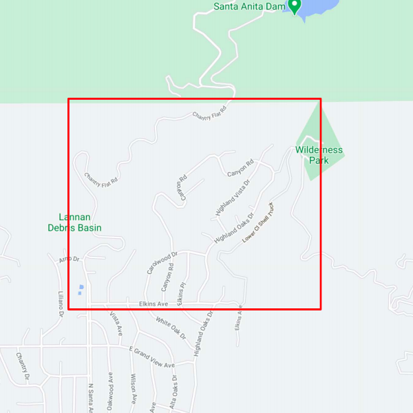 The city of Arcadia released this map showing areas asked to evacuate do to the Bobcat Fire on Sept. 13, 2020. 