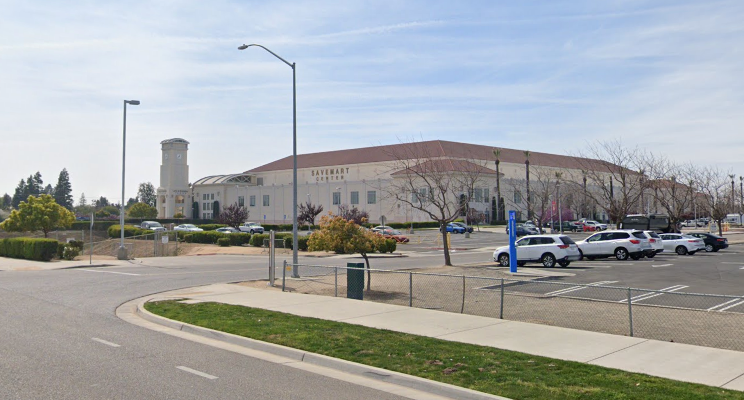 The Save Mart Center on the campus of Fresno State University in Fresno is seen in a Google Maps Street View image.