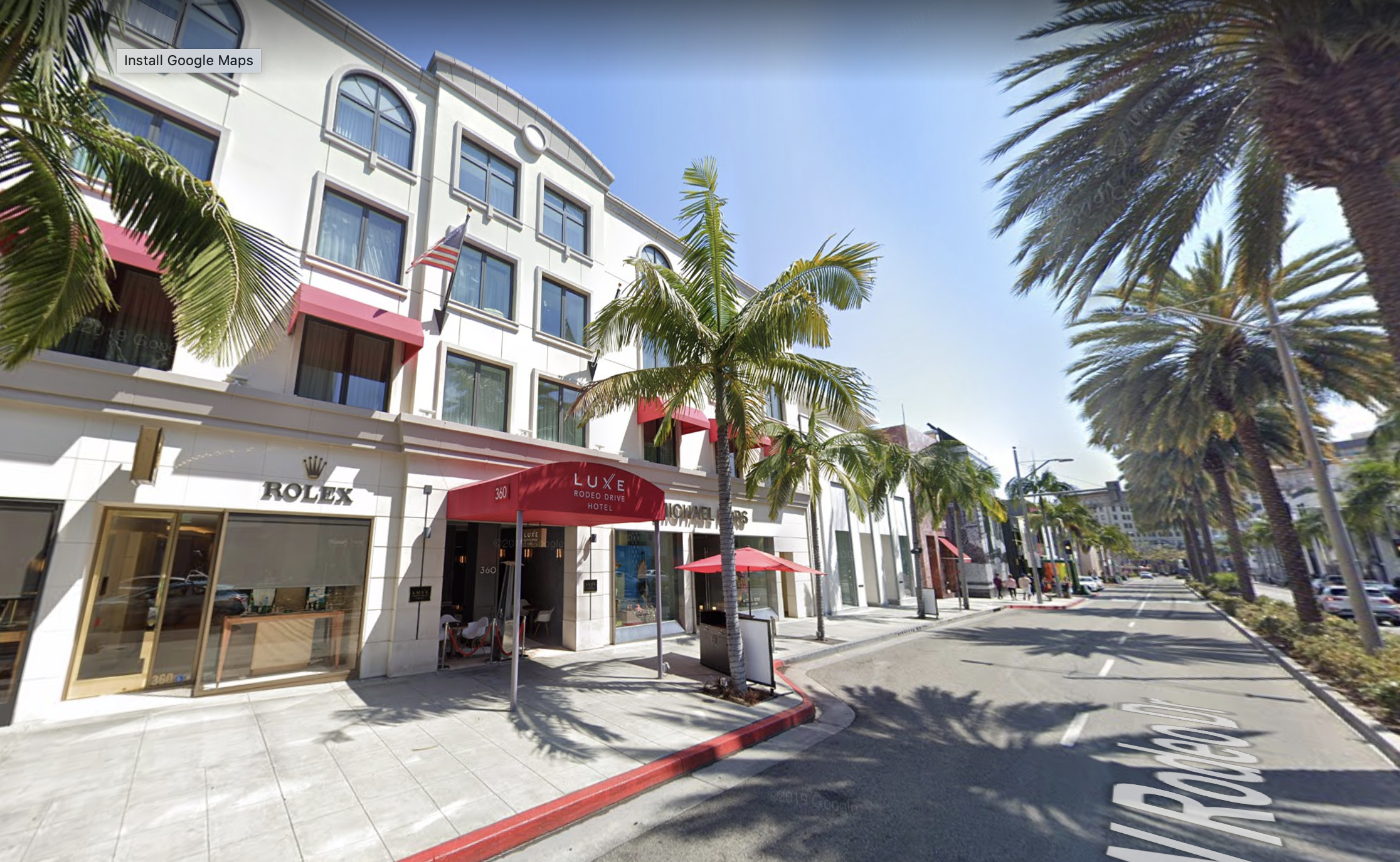 The Luxe Rodeo Drive hotel in Beverly Hills, Calif. appears in an undated image. (Google Maps)