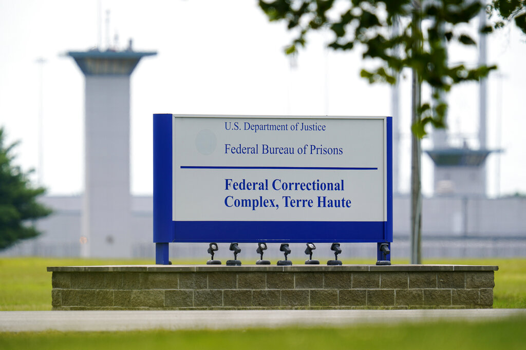 The federal prison complex in Terre Haute, Ind., is seen on Aug. 28, 2020. (Michael Conroy / Associated Press)