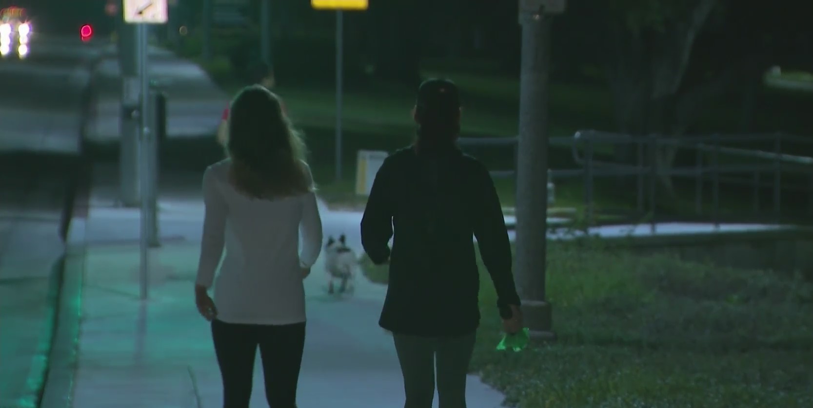 People walk on the Cal State Long Beach campus on Sept. 28, 2020. (KTLA)