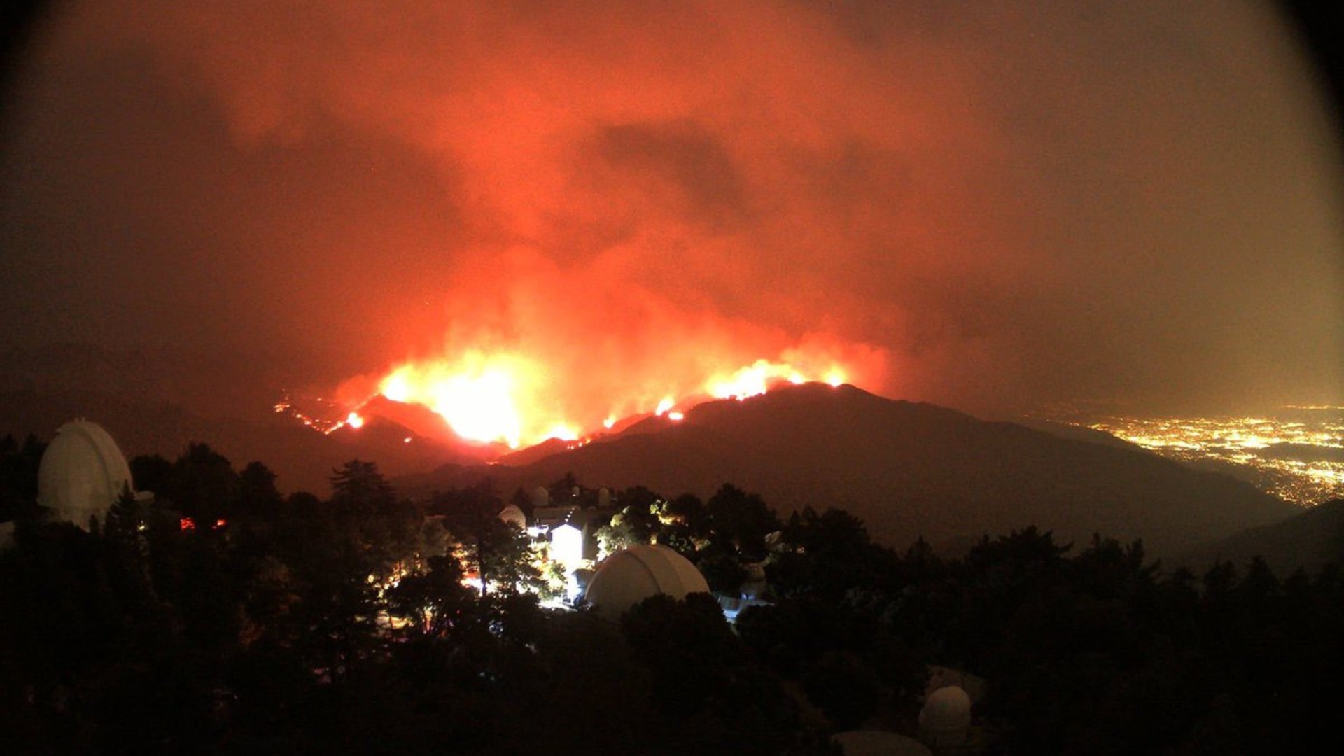 The Bobcat Fire is seen from Mount Wilson on Sept. 7, 2020. (Mount Wilson Observatory)