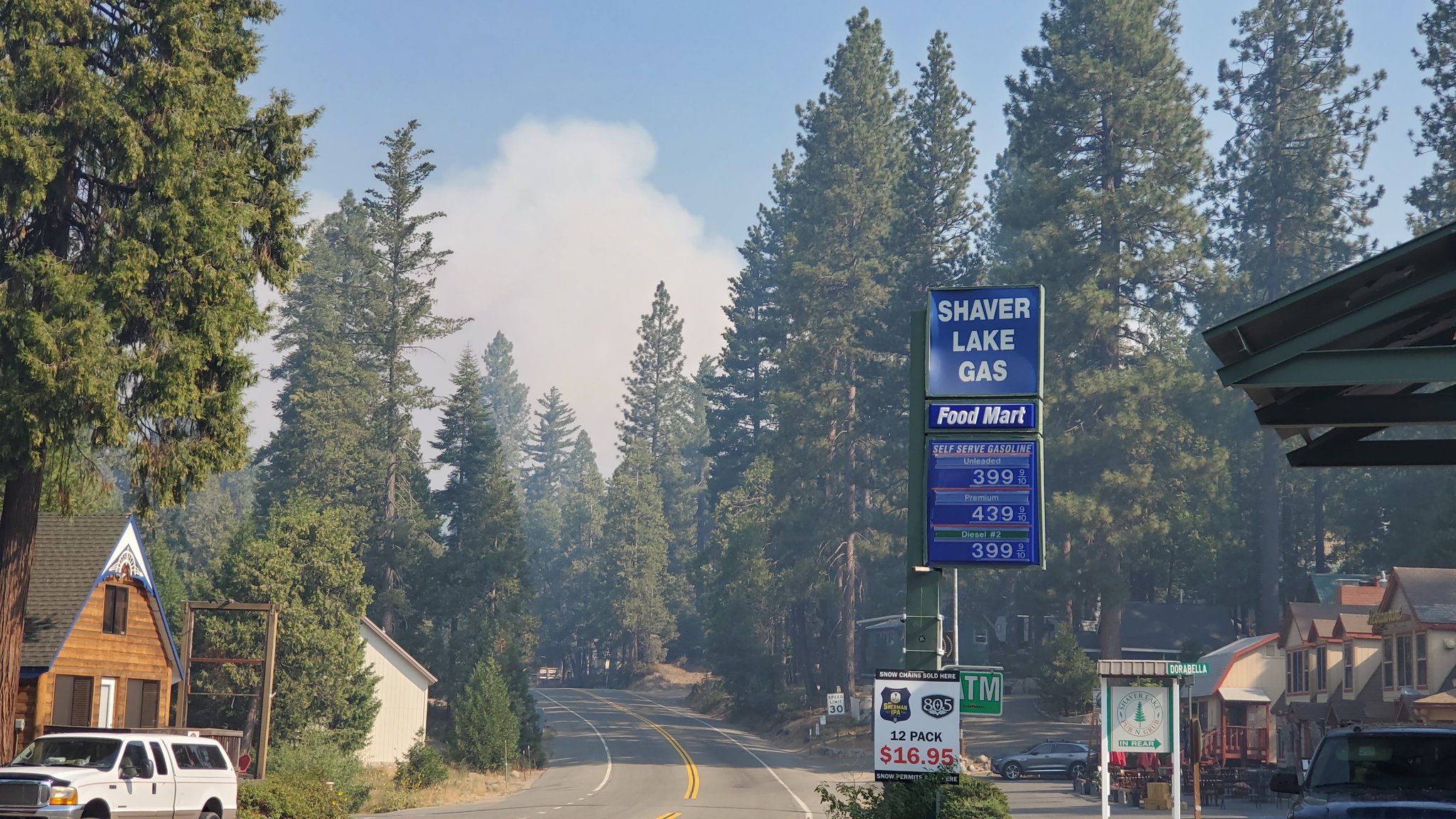 The Fresno County Sheriff's Office tweeted this photo of smoke rising over the Shaver Lake area on Sept. 5, 2020.