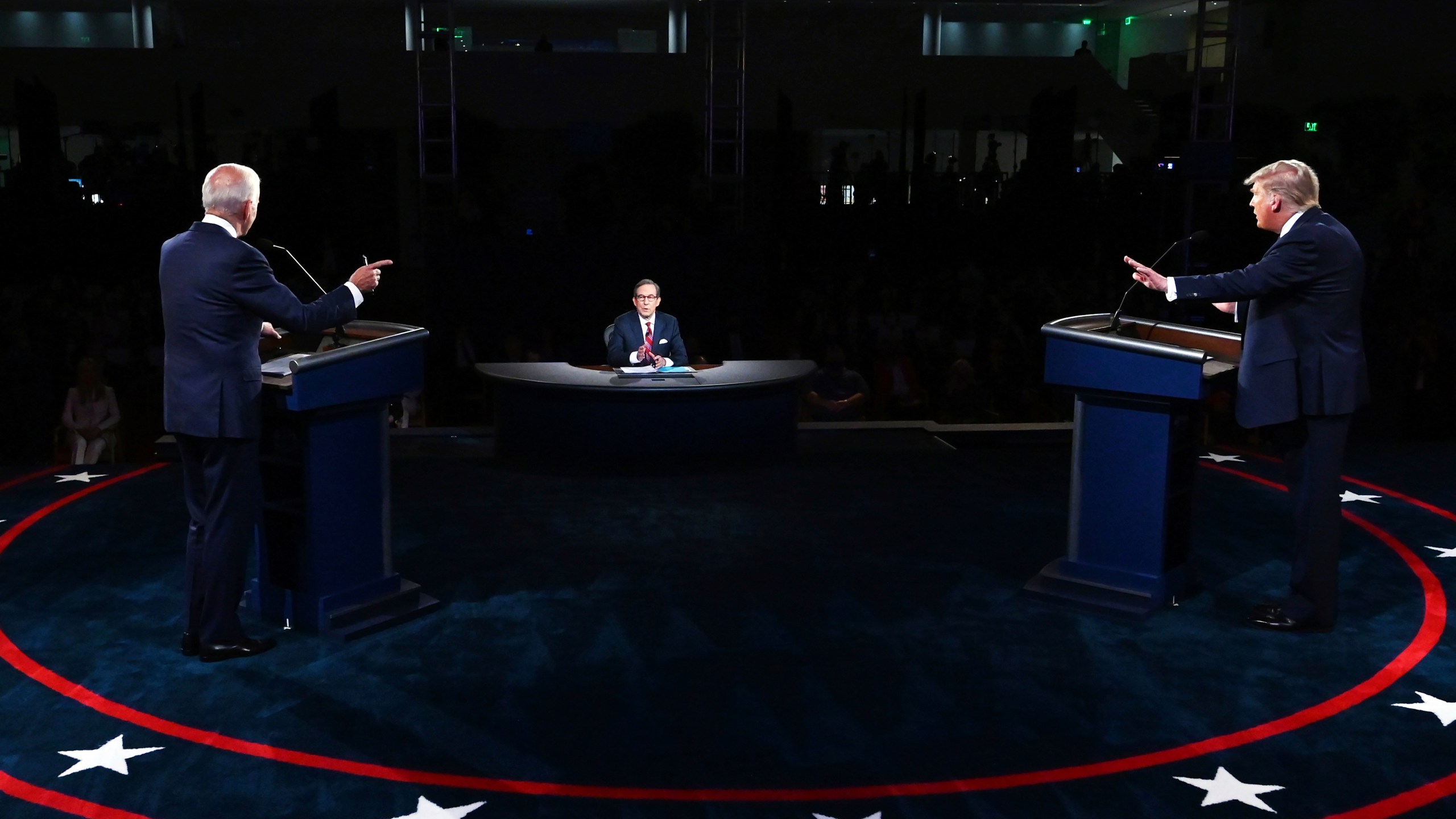 President Donald Trump and Democratic presidential candidate former Vice President Joe Biden participate in the first presidential debate on Sept. 29, 2020, at Case Western University and Cleveland Clinic, in Cleveland. (Olivier Douliery / Associated Press)