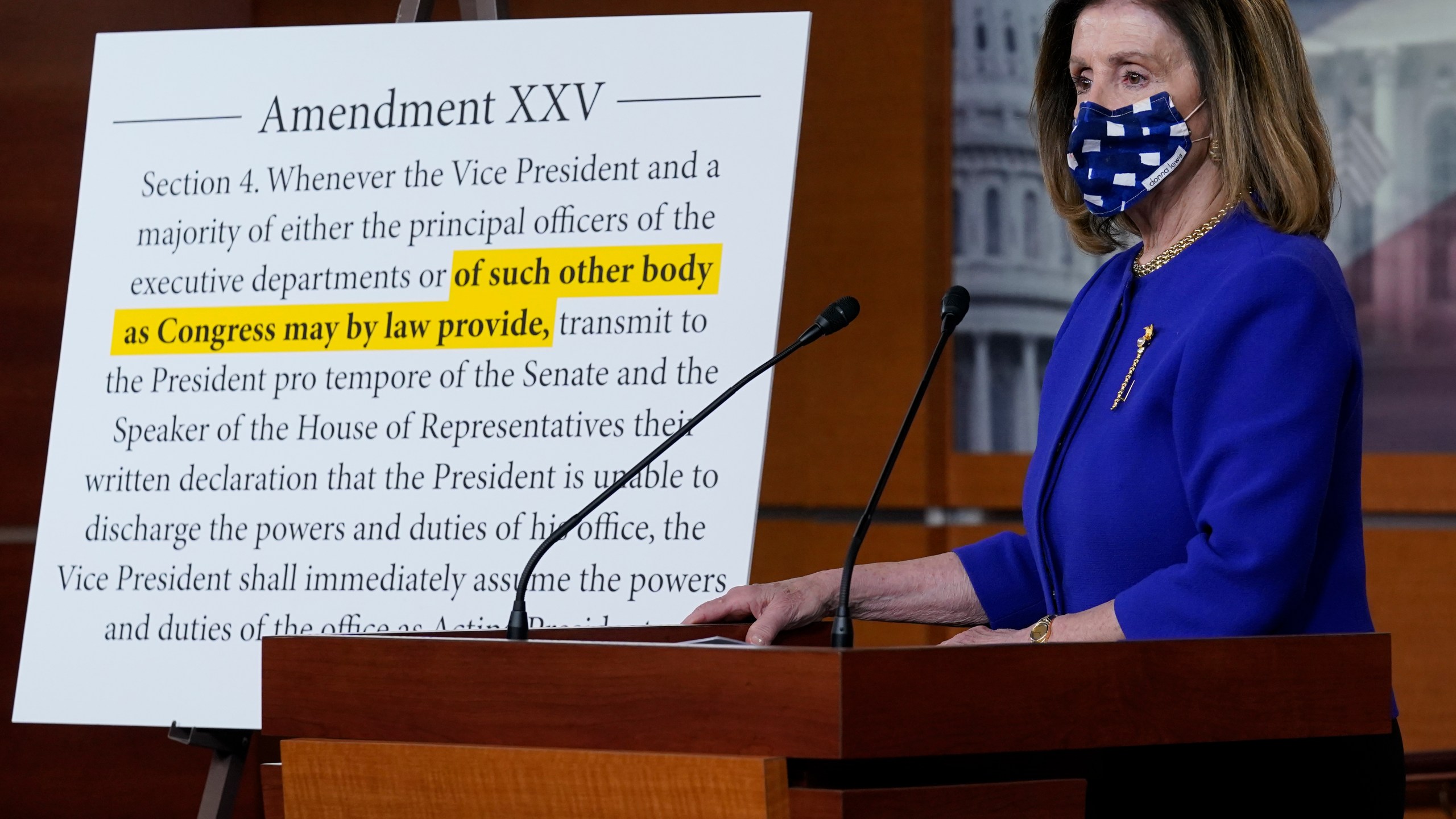 Speaker of the House Nancy Pelosi, D-Calif., speaks during a news conference at the Capitol in Washington, Friday, Oct. 9, 2020. (AP Photo/J. Scott Applewhite)