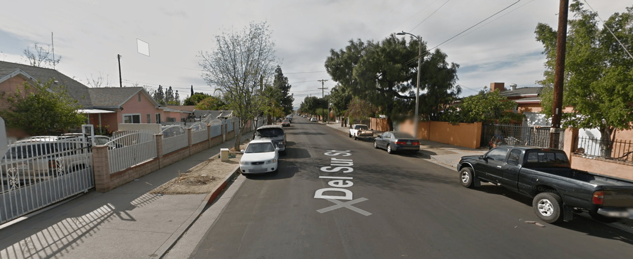 The 13200 block of Del Sur Street in Pacoima is seen in an undated photo from Google Maps street view.