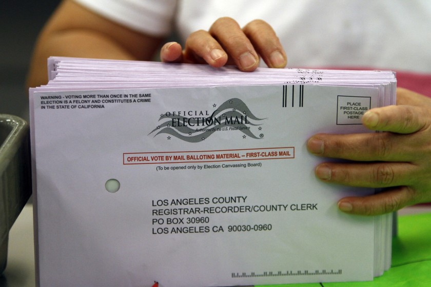 For the first time, Los Angeles County is sending a mail ballot to every voter ahead of the November election.(Allen J. Schaben / Los Angeles Times)