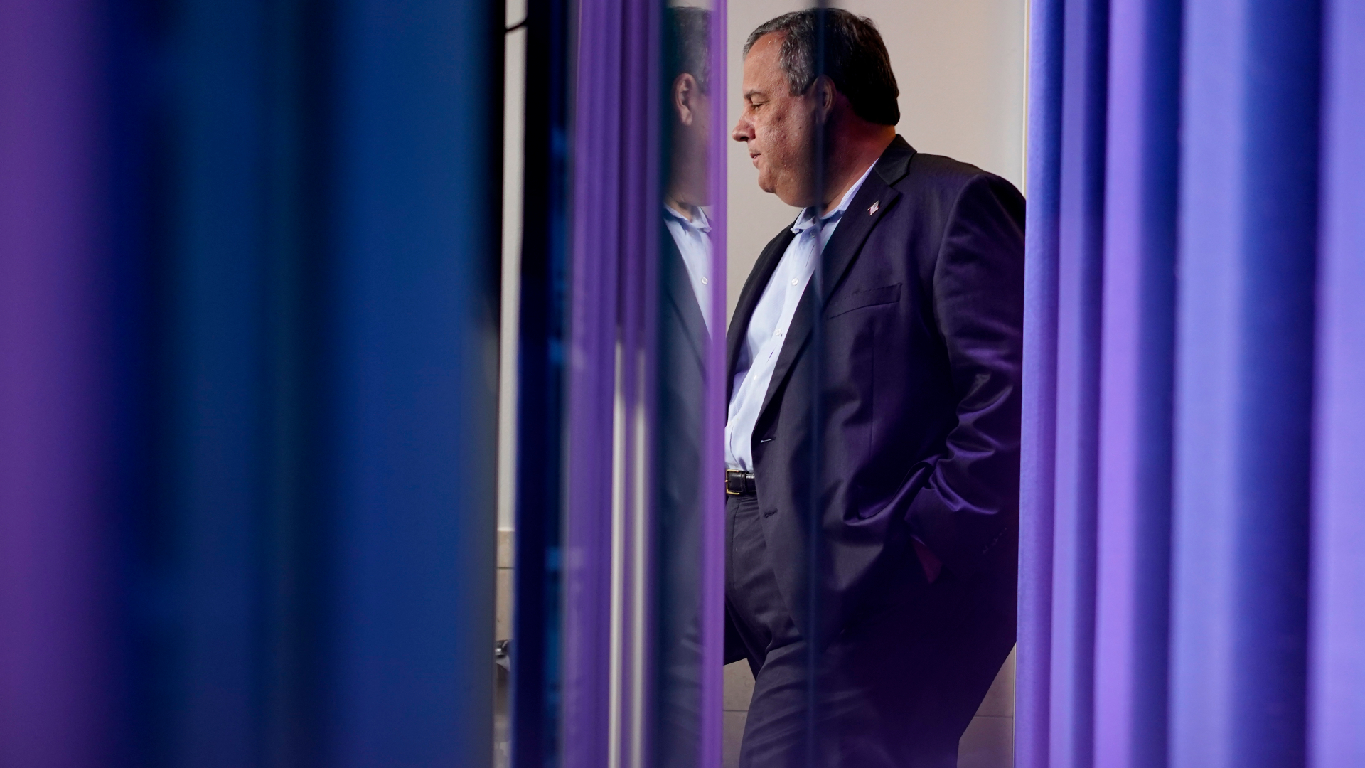 Former New Jersey Gov. Chris Christie arrives for a news conference at the White House with President Donald Trump on Sept. 27, 2020. (Carolyn Kaster / Associated Press)